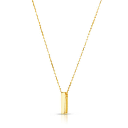 14K Yellow Gold Yours Truly Block Letter Initial I Necklace