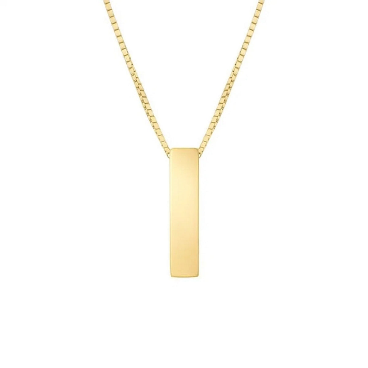 14K Yellow Gold Yours Truly Block Letter Initial I Necklace