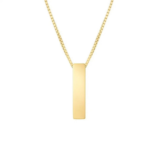 14K Yellow Gold Yours Truly Block Letter Initial I Necklace