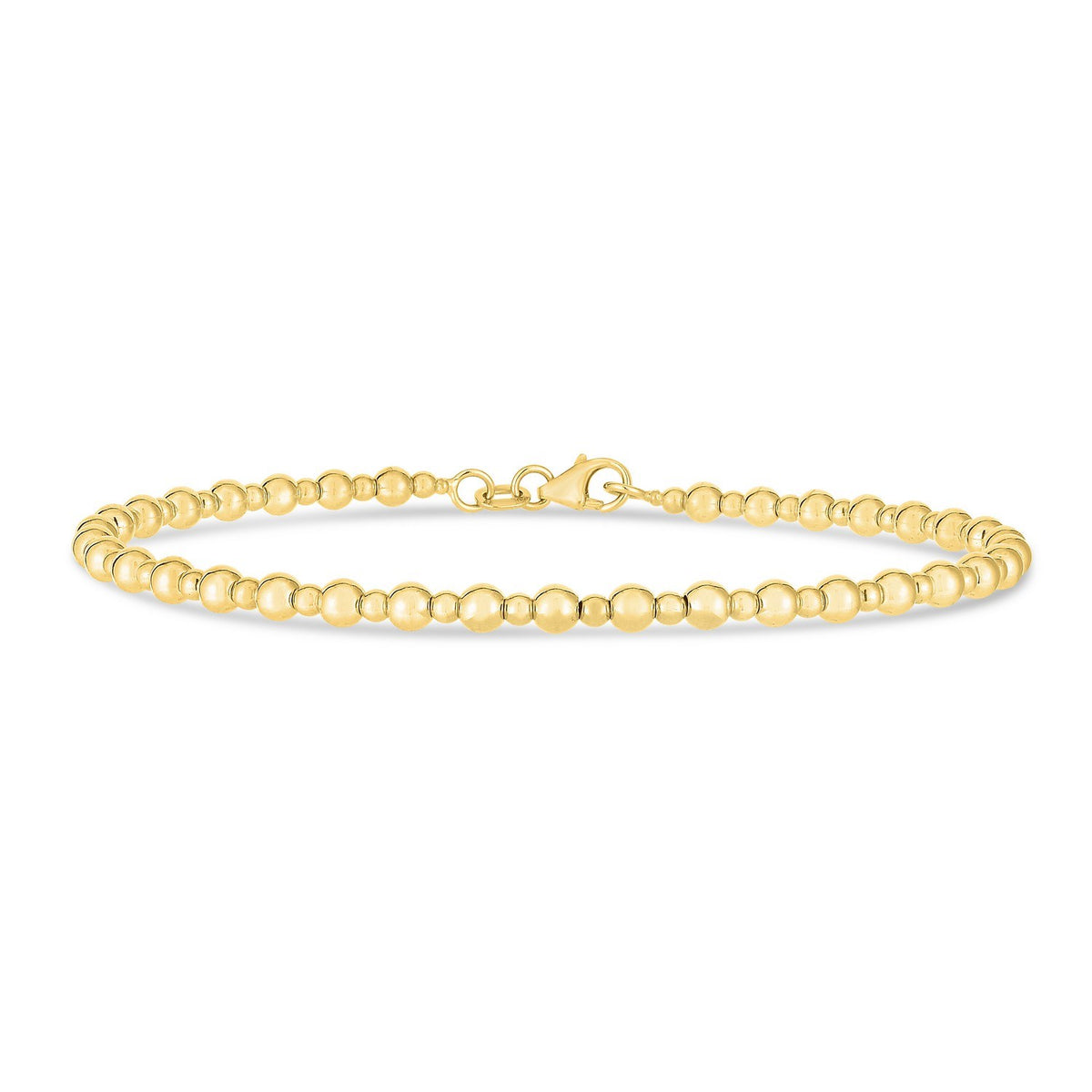 14K Yellow Gold Pallina Bead Bracelet (3.00 mm)
