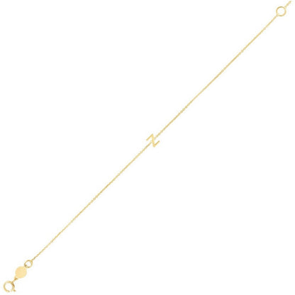 14K Yellow Gold Mini Initial Z Bracelet