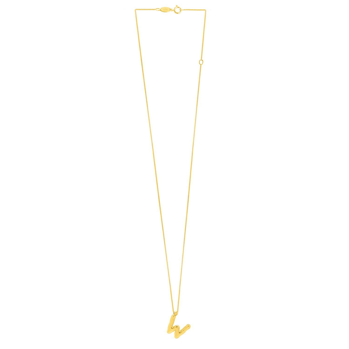 14K Yellow Gold Helium Initial W Pendant