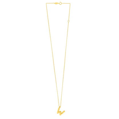 14K Yellow Gold Helium Initial W Pendant