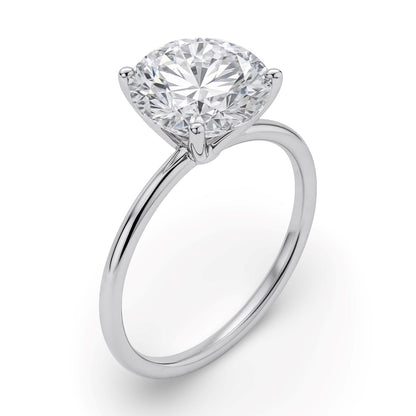 5 Carat Round Lab Grown IGI G/VS1 Diamond Solitaire Ring in 10K White Gold