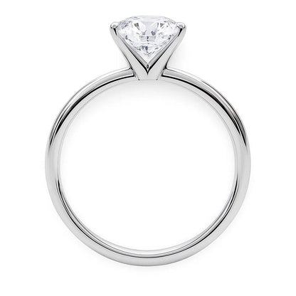 5 Carat Round Lab Grown IGI G/VS1 Diamond Solitaire Ring in 14K White Gold
