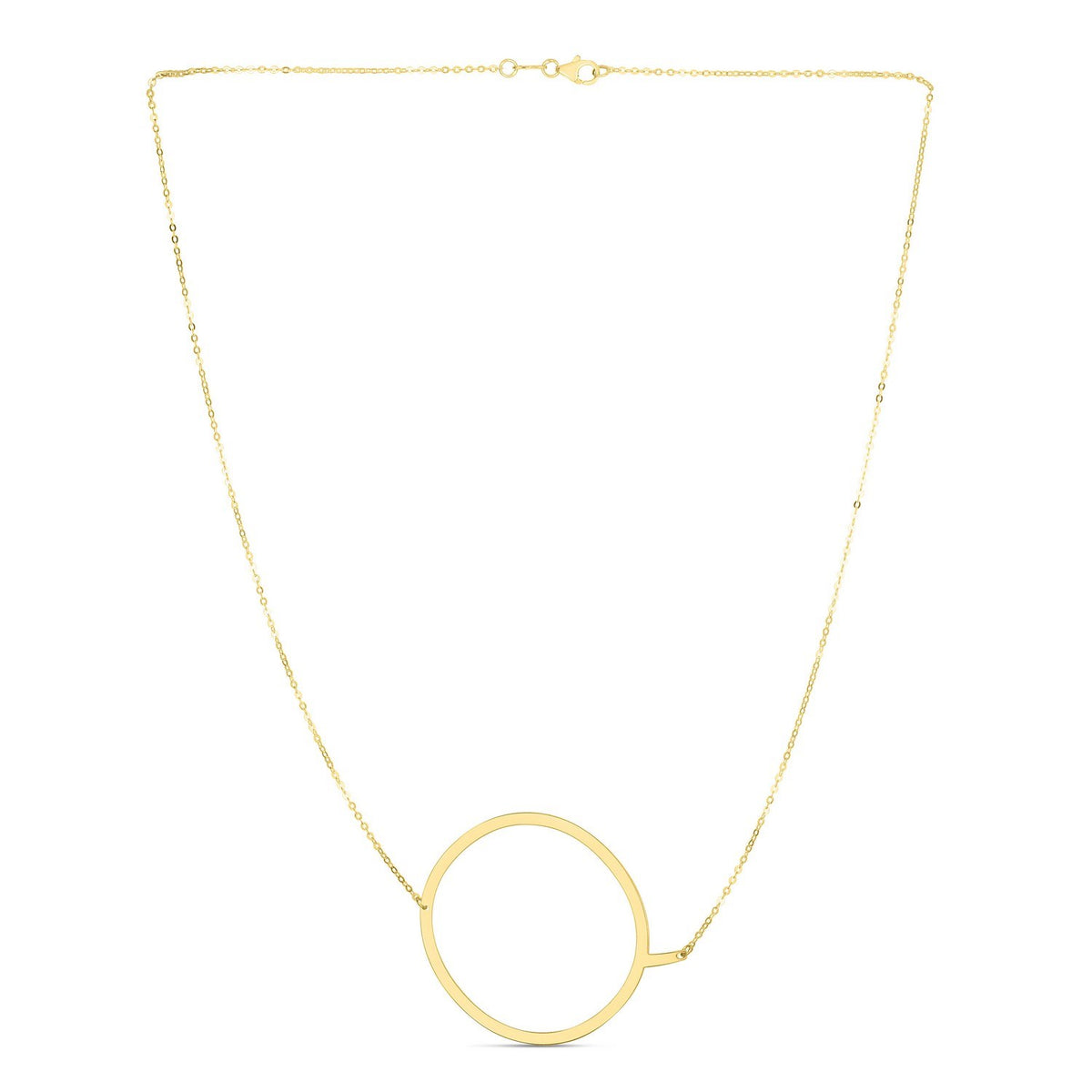 14K Yellow Gold Yours Truly Large Initial Q Necklace