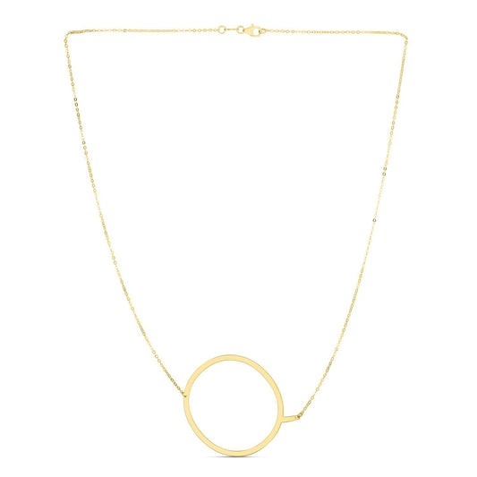 14K Yellow Gold Yours Truly Large Initial Q Necklace