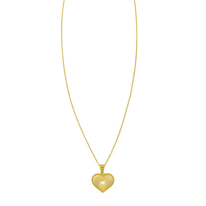 14K Yellow Gold Radiating Heart Necklace