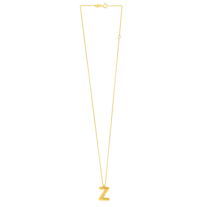 14K Yellow Gold Helium Initial Z Pendant