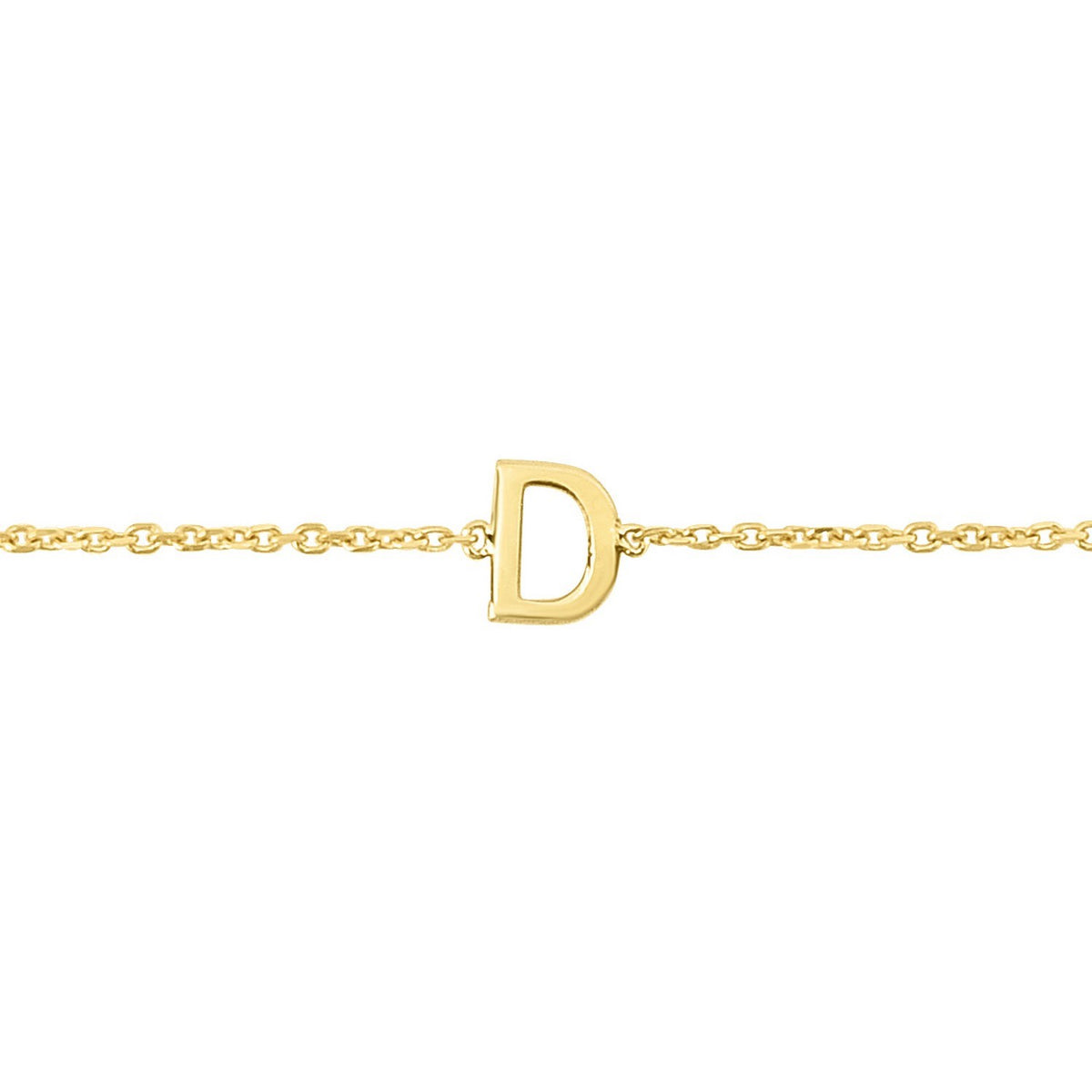 14K Yellow Gold Mini Initial D Bracelet