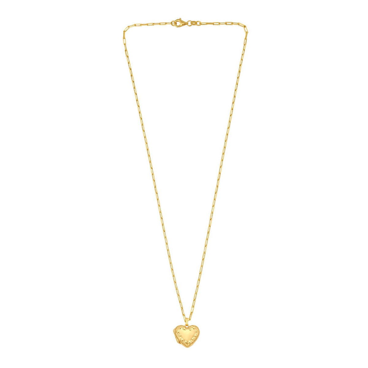 Sterling Silver Gold Plated Heart Locket Necklace