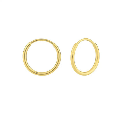 10K Yellow Gold Mini Endless Hoop Earrings