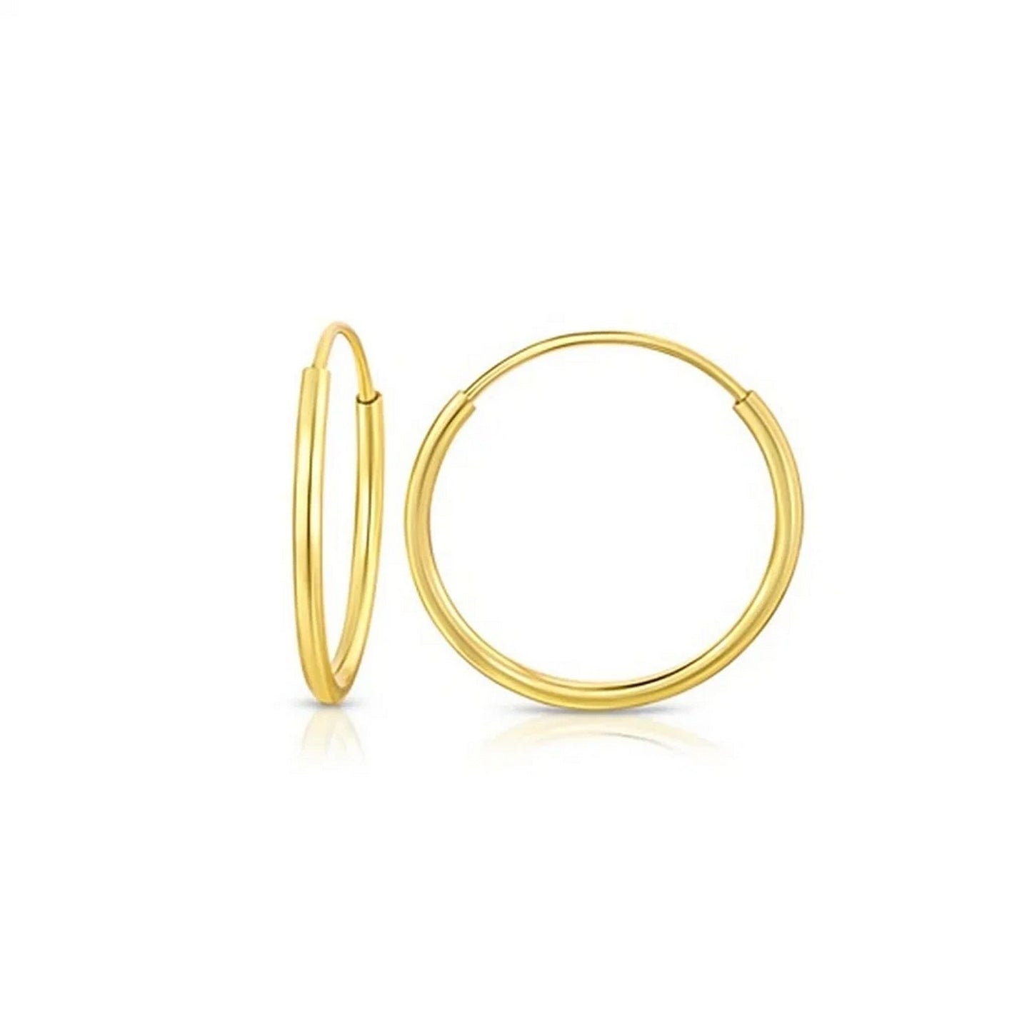 10K Yellow Gold Mini Endless Hoop Earrings