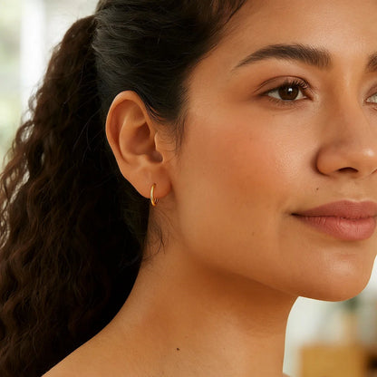 10K Yellow Gold Mini Endless Hoop Earrings