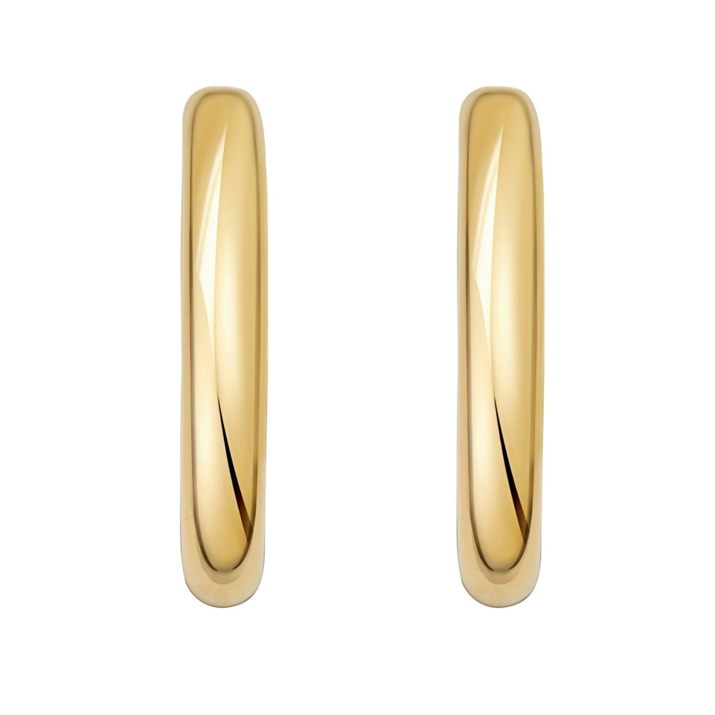 Sterling Silver Yellow Gold Plated Round Hoop Earrings