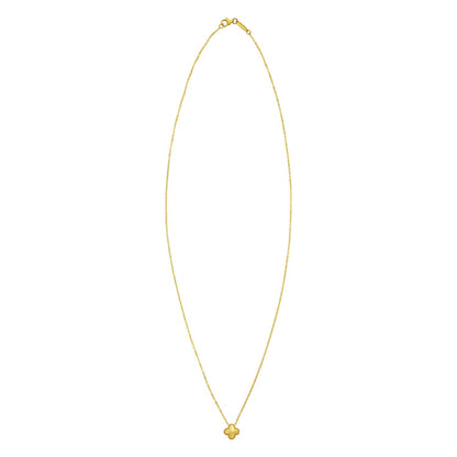 14K Yellow Gold Puffed Mini Clover Pendant Necklace