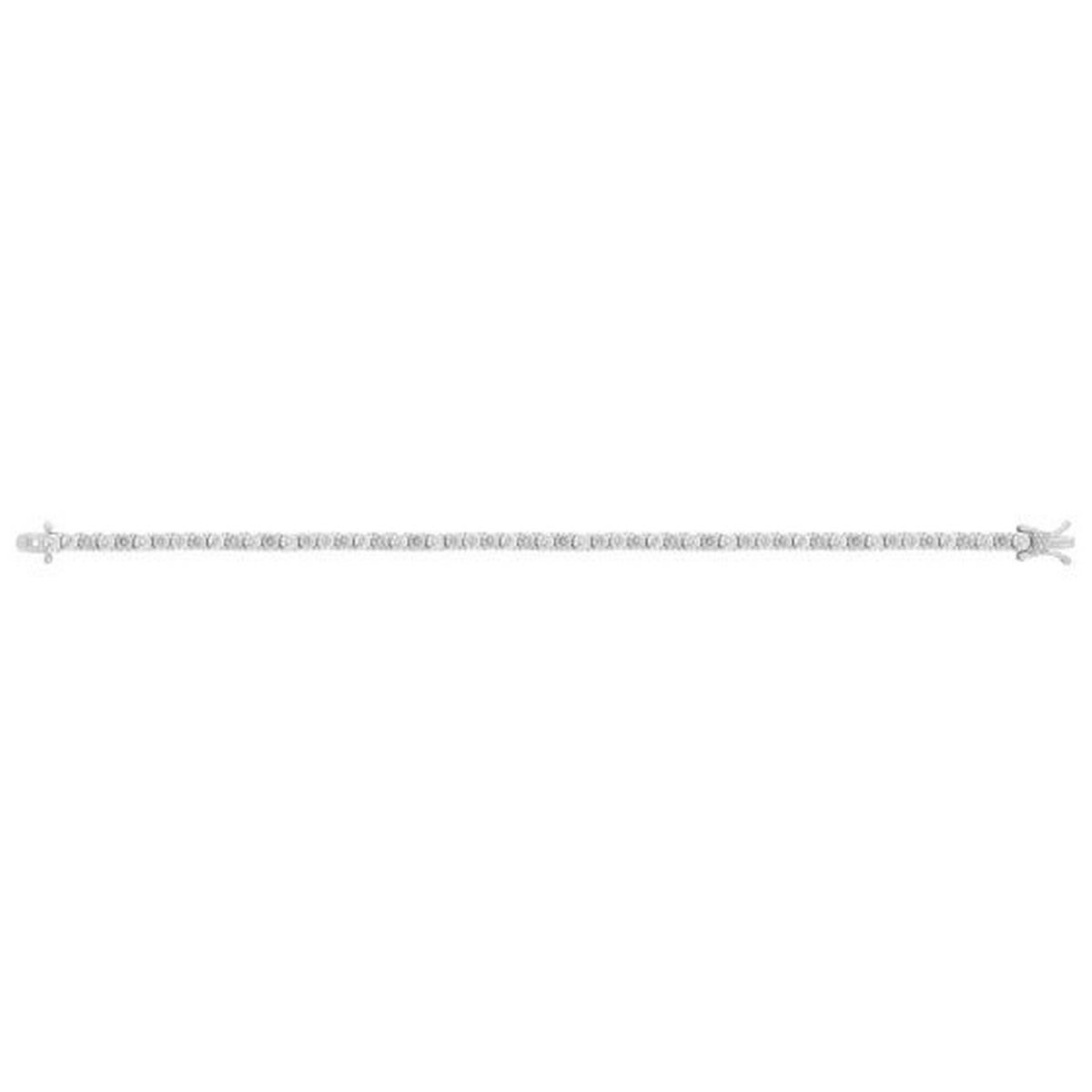 Sterling Silver Rhodium Plated CZ Tennis Bracelet (3.30 mm)