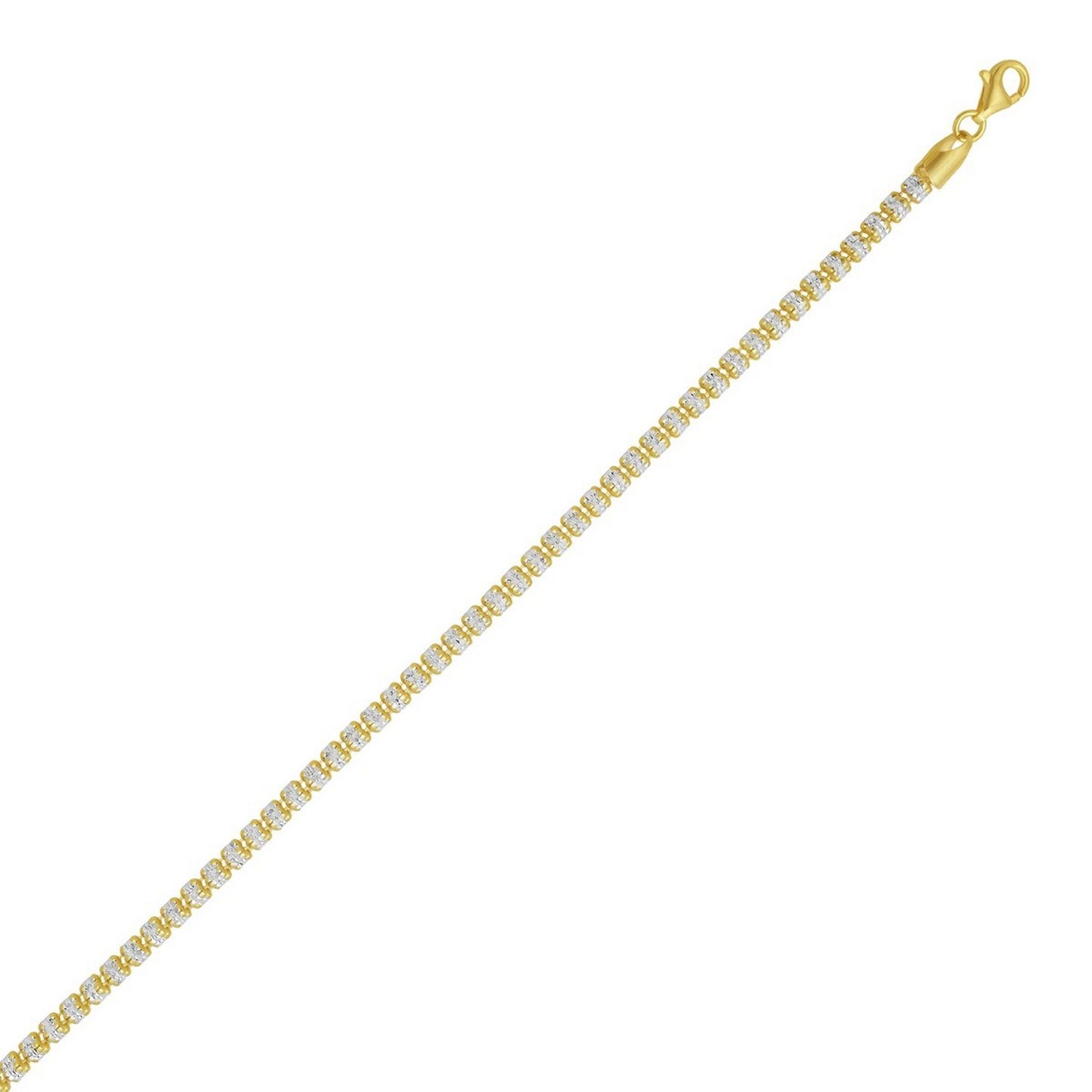 Sterling Silver with Gold Plated Ice Barrel Chain (3.80 mm)
