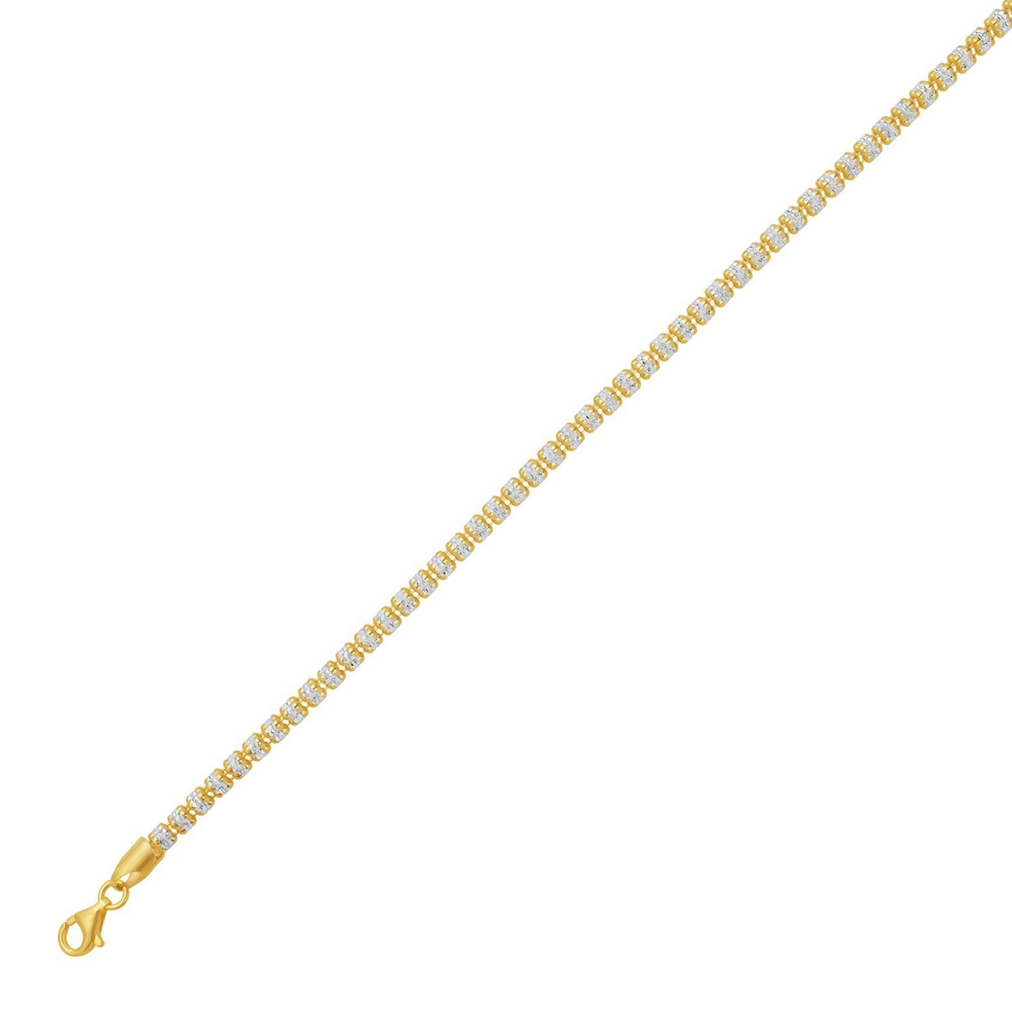 Sterling Silver with Gold Plated Ice Barrel Chain (3.80 mm)