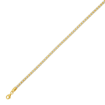 Sterling Silver with Gold Plated Ice Barrel Chain (3.80 mm)