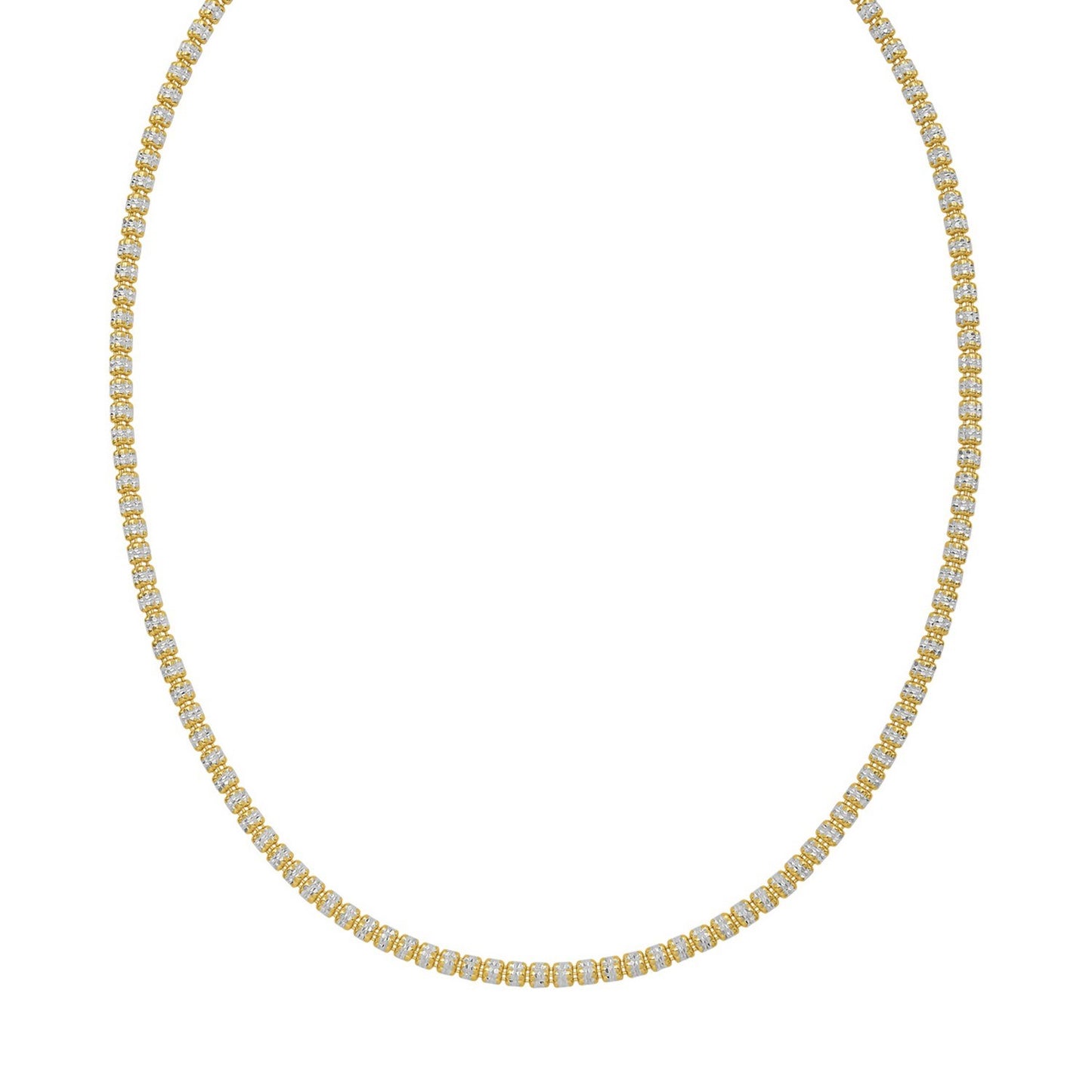 Sterling Silver with Gold Plated Ice Barrel Chain (3.80 mm)