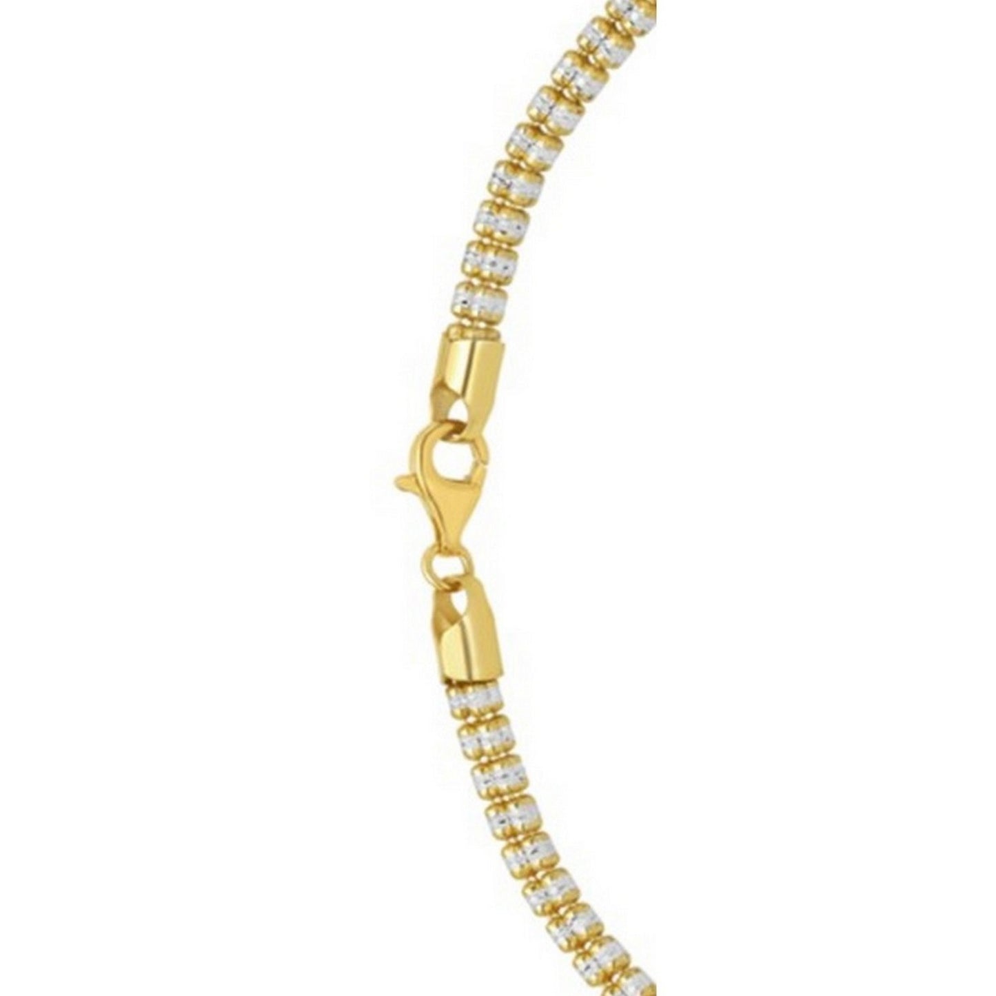 Sterling Silver with Gold Plated Ice Barrel Chain (3.80 mm)