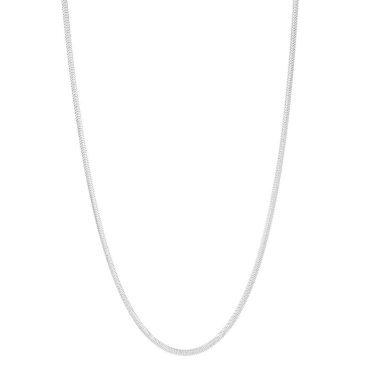 Sterling Silver Rhodium Plated Oval Snake Chain (2.60 mm)