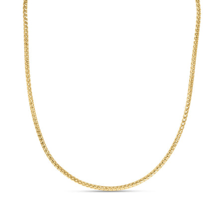 Sterling Silver Yellow Gold Plated Diamond Cut Franco Chain (3.80 mm)