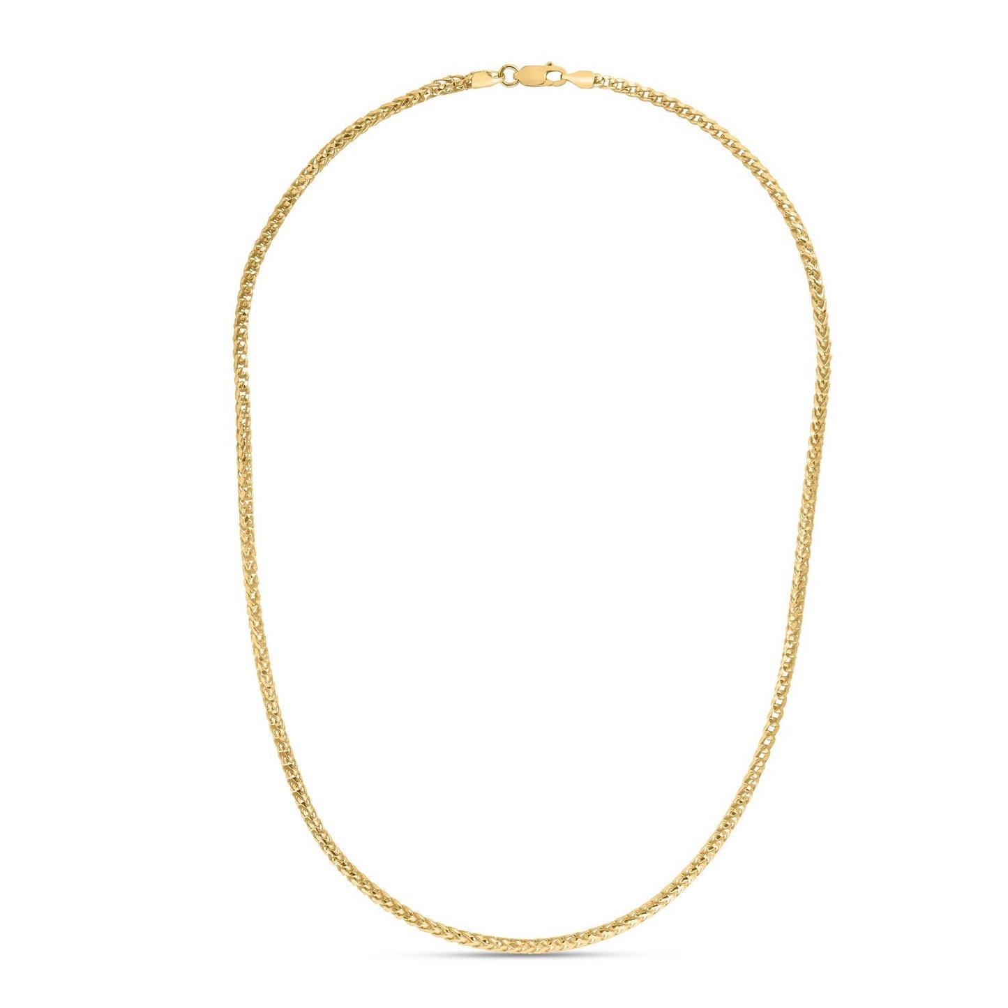 Sterling Silver Yellow Gold Plated Diamond Cut Franco Chain (3.80 mm)