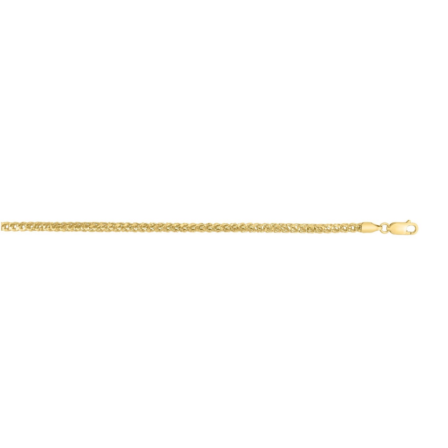 Sterling Silver Yellow Gold Plated Diamond Cut Franco Chain (3.80 mm)