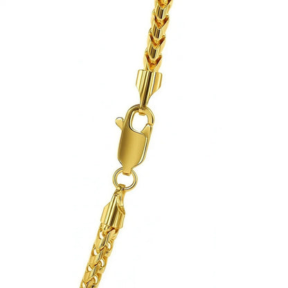 Sterling Silver Yellow Gold Plated Diamond Cut Franco Chain (3.80 mm)