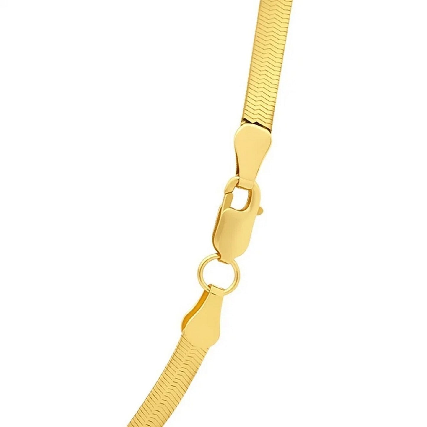 Sterling Silver Yellow Gold Plated Imperial Herringbone Chain (4.20 mm)