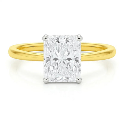5 Carat Radiant Lab Grown IGI G/VS1 Diamond Solitaire Ring in 10K Yellow Gold