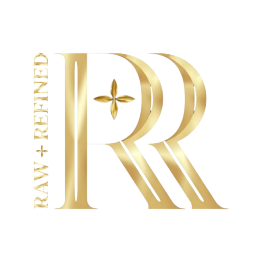 Raw + Refined Transparent Gold Logo