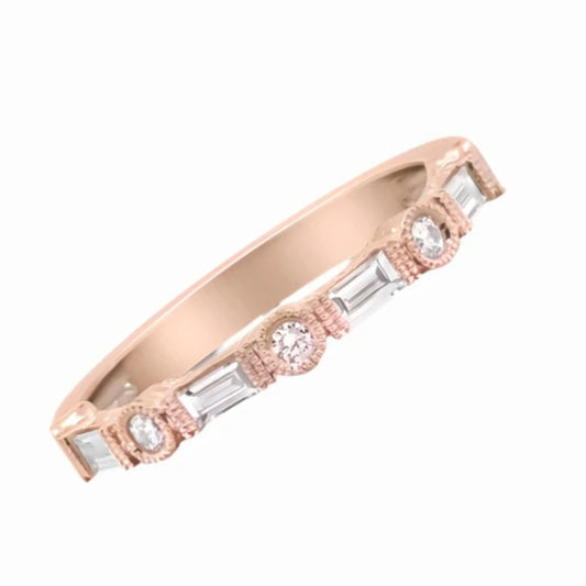 Rose Gold Eternity Band with Diamonds