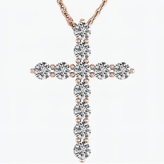 Rose Gold Diamond Cross
