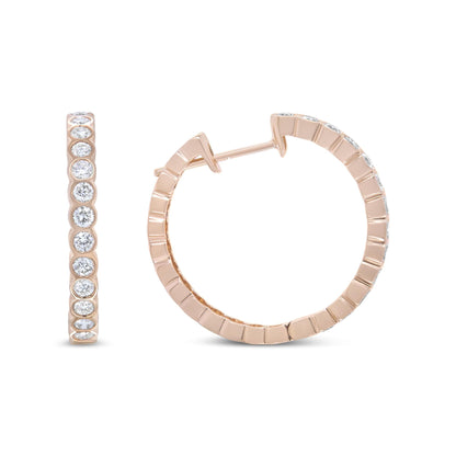 Rose Gold Diamond Hoop Earrings