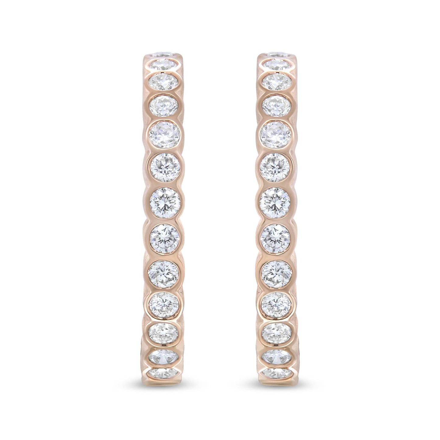 Rose Gold Diamond Hoops