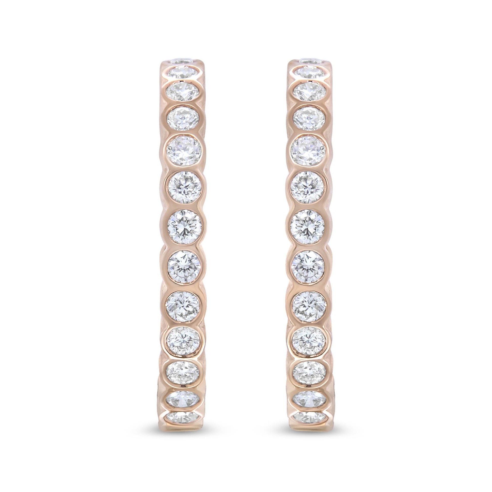 Rose Gold Diamond Hoops