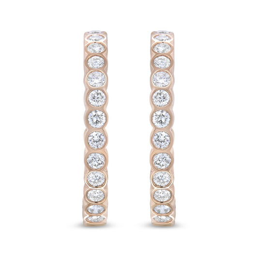Rose Gold Diamond Hoops