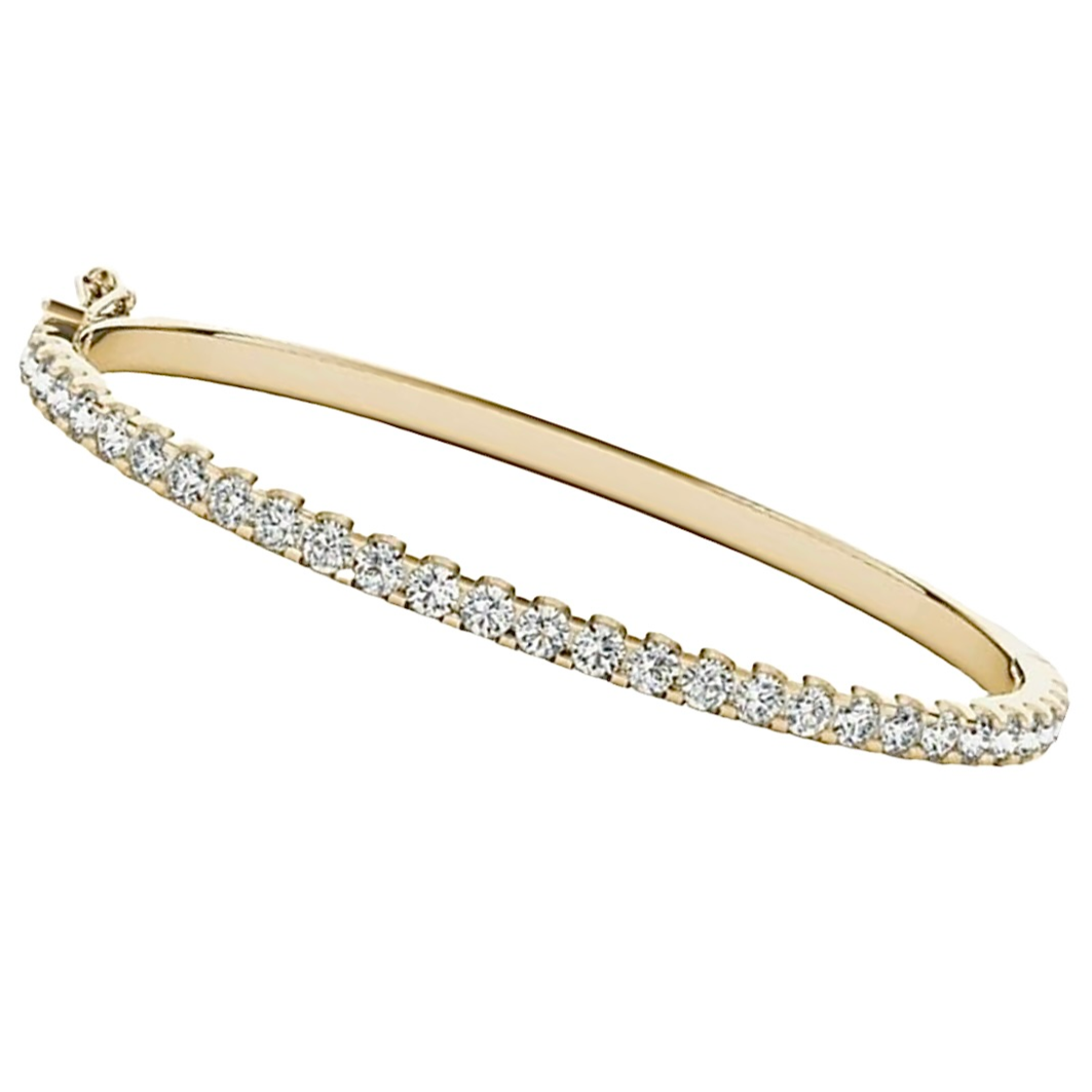Yellow Gold Diamond Bangle Bracelet