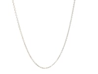 14k White Gold Oval Cable Link Chain (1.20 mm)
