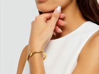 Bypass Nail Head Cuff Bangle in 14K Yellow Gold