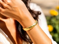 Engraved Large Bangle in 14K Yellow Gold (12.00 mm)