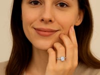 1 1/2 Carat Emerald Lab Grown IGI G/VS1 Diamond Solitaire Ring in 10K White Gold