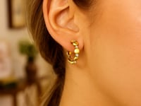 Yellow Gold Diamond Bauble Hoop Earrings (0.08cttw)