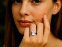 5 Carat Emerald Lab Grown IGI G/VS1 Diamond Solitaire Ring in 10K White Gold