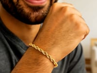 10k Yellow Gold Solid Diamond Cut Rope Bracelet (5.00 mm)