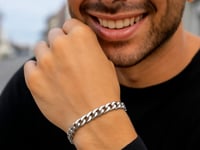 14k White Gold Miami Cuban Semi Solid Bracelet (5.50 mm)
