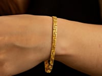 14k Yellow Gold Greek Fret Design Fancy Bracelet (3.30 mm)